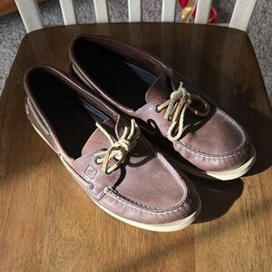 Sperry Dark Brown Leather Boat Shoes